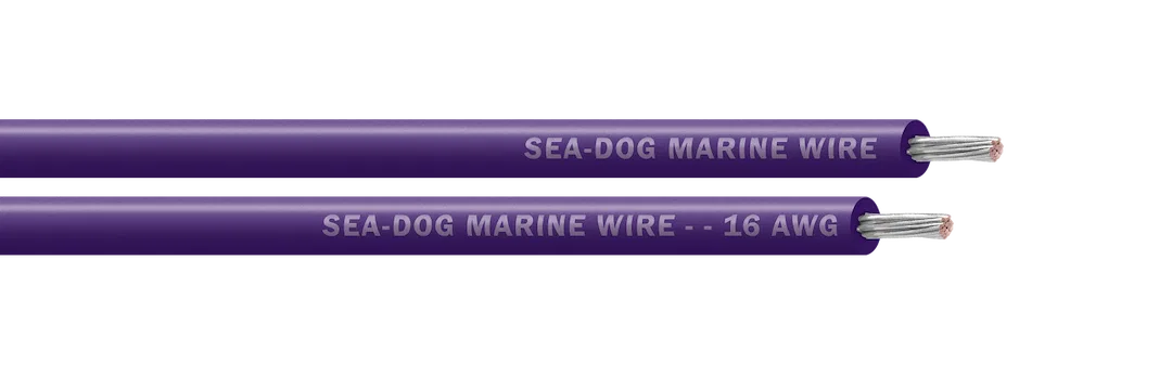 8016102 – SEA DOG Primary Wire, Stranded Conductor 16 Gauge Purple 100 Foot Spool Tinned Copper Conductor/ PVC Insula...